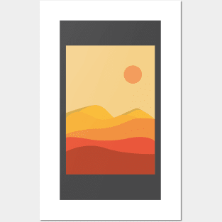 Sunny desert illustration Posters and Art